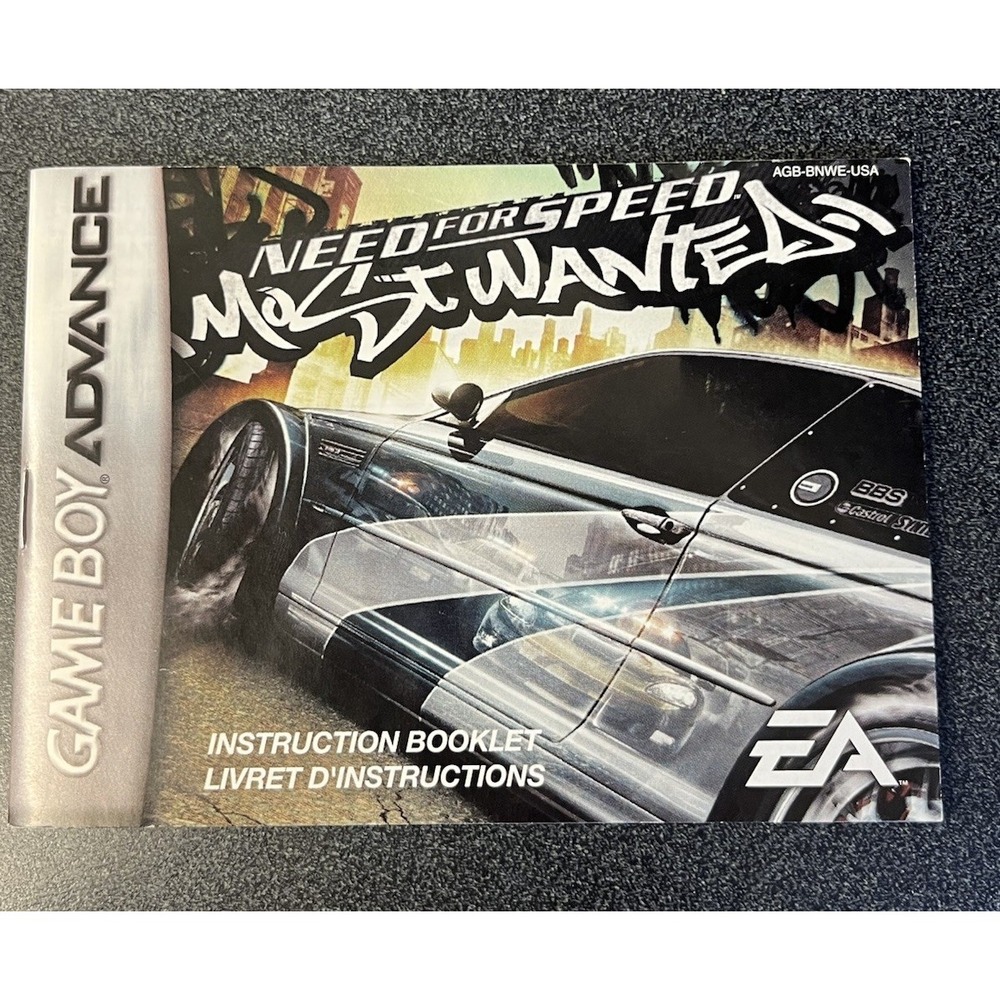 Game Boy Advance Need for Speed Most Wanted Instruction Booklet Manual Nintendo